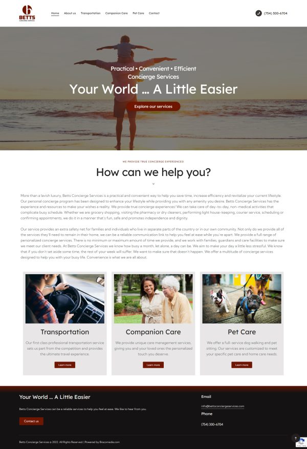 Betts Concierge Services website