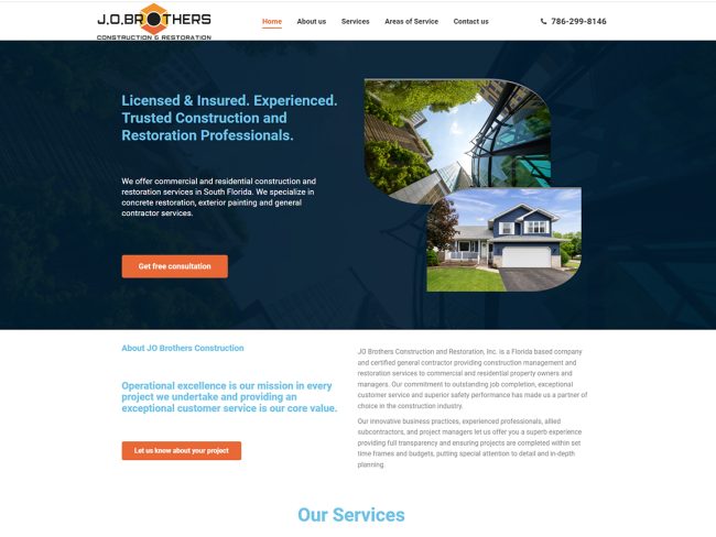 JO Brothers Construction & Restoration website
