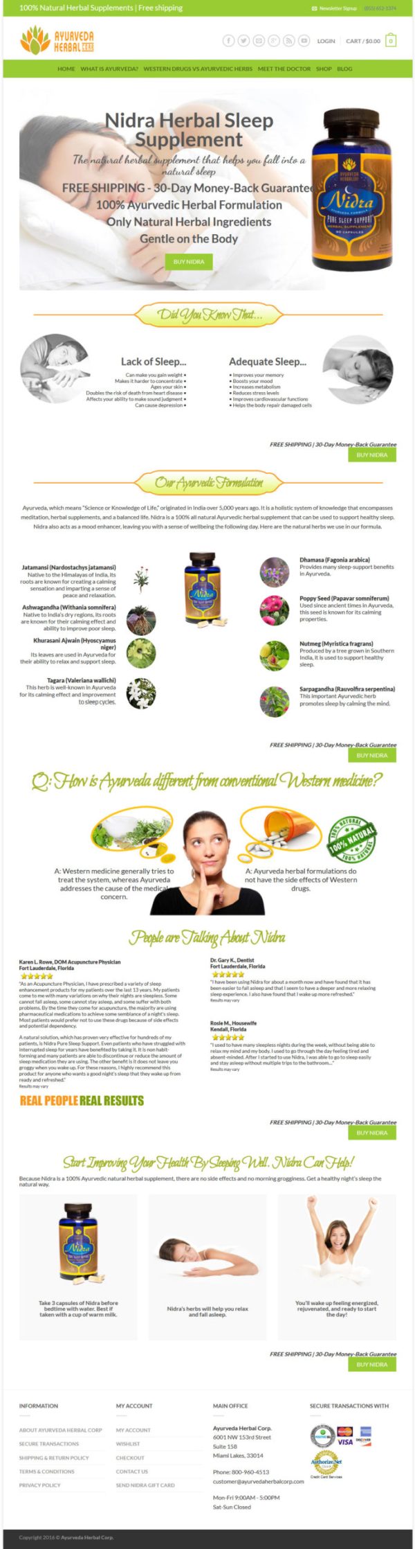 Ayurveda Herbal Corp Website