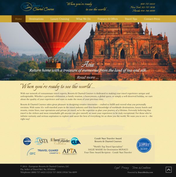 Resorts and Charted Courses website