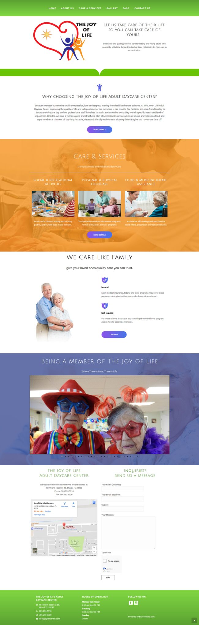 The Joy of Life Adult Day Care website
