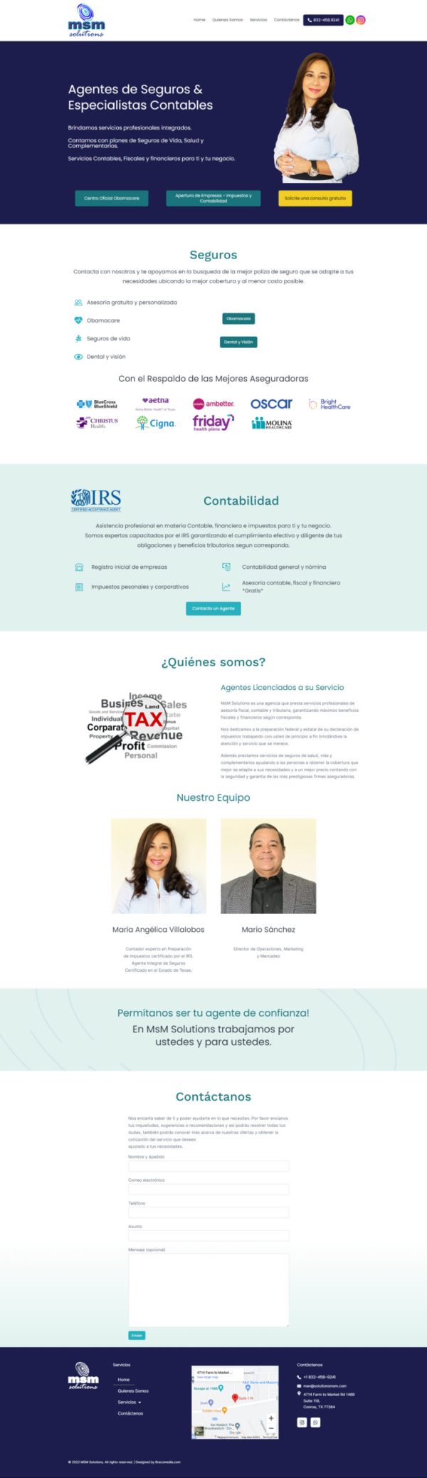 MSM Solutions Website landing page